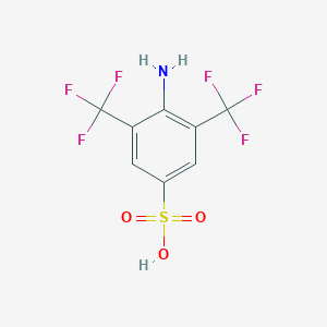 molecular formula C8H5F6NO3S B6311467 3,5-Bis(trifluoromethyl)-4-amino-phenylsulfonic acid CAS No. 2088943-16-0