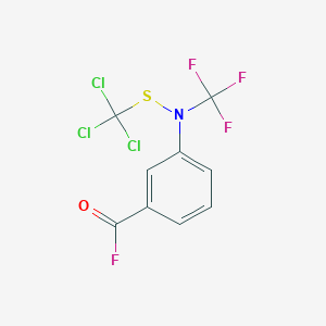 molecular formula C9H4Cl3F4NOS B6311483 3-[(Trichloromethylthio)(trifluoromethyl)amino]benzoyl fluoride, 80% CAS No. 2088945-43-9