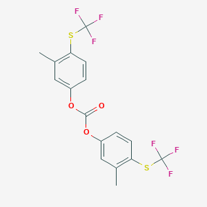 molecular formula C17H12F6O3S2 B6311517 Bis(4-trifluoromethylthio)-m-cresol carbonate, 95% CAS No. 18961-88-1