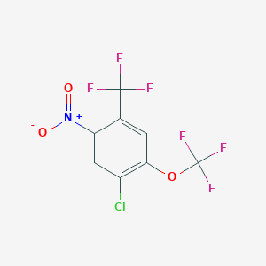 molecular formula C8H2ClF6NO3 B6311531 5-Chloro-4-(trifluoromethoxy)-2-(trifluoromethyl)nitrobenzene CAS No. 2088942-96-3