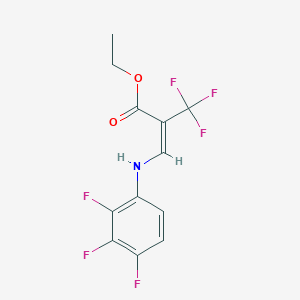 molecular formula C12H9F6NO2 B6311585 3-(2',3',4'-Trifluorophenyl)amino-2-(trifluoromethyl)acrylic acid ethyl ester CAS No. 1858264-34-2
