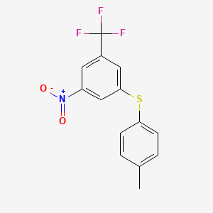 molecular formula C14H10F3NO2S B6311589 3-(4-Methylphenylthio)-5-(trifluoromethyl)nitrobenzene CAS No. 1858251-42-9