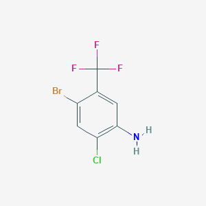 molecular formula C7H4BrClF3N B063116 4-Bromo-2-chloro-5-(trifluoromethyl)aniline CAS No. 104460-69-7