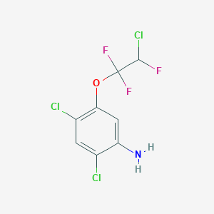 molecular formula C8H5Cl3F3NO B6311631 2,4-Dichloro-5-(2-chloro-1,1,2-trifluoroethoxy)aniline CAS No. 1858257-17-6