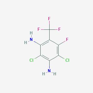 molecular formula C7H4Cl2F4N2 B6311644 2,4-Dichloro-5-fluoro-6-trifluoromethyl-1,3-benzenediamine, 97% CAS No. 1858250-04-0