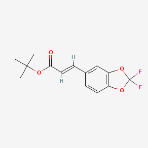molecular formula C14H14F2O4 B6311761 2,2-Difluoro-1,3-benzodioxole-5-acrylic acid tert-butyl ester;  97% CAS No. 1858264-60-4