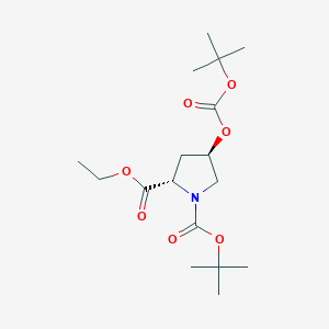 molecular formula C17H29NO7 B6311822 (2S-Trans)- 4-[[(1,1-Dimethylethoxy)carbonyl]oxy]-1,2-pyrrolidinedicarboxylic acid 1-(t-butyl) 2-ethyl ester CAS No. 177172-79-1