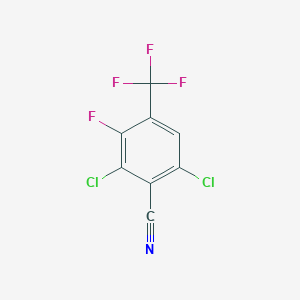 molecular formula C8HCl2F4N B6311840 2,6-Dichloro-5-fluoro-4-trifluoromethyl-benzonitrile CAS No. 1357623-80-3