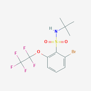 molecular formula C12H13BrF5NO3S B6311848 2-Bromo-6-pentafluoroethoxy-N-tert-butyl-benzesulfonamide CAS No. 1357623-73-4