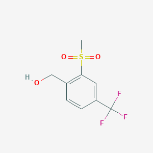 molecular formula C9H9F3O3S B6311870 2-(Methylsulfonyl)-4-(trifluoromethyl)benzyl alcohol CAS No. 225502-40-9