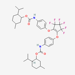 molecular formula C39H48F6N2O6 B6311889 (3,3,4,4,5,5-Hexafluorocyclopentene-1)-1,2-bis-4-phenoxy carbamic acid-(2-isopropyl-5-methyl)cyclohexyl ester CAS No. 1357624-02-2