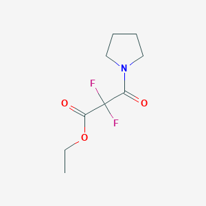 molecular formula C9H13F2NO3 B6312058 Ethyl 2,2-difluoro-3-pyrrolidinyl-3-oxopropanoate CAS No. 1357624-54-4