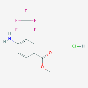 molecular formula C10H9ClF5NO2 B6312189 Methyl 4-amino-3-(pentafluoroethyl)benzoate hydrochloride CAS No. 1357625-53-6