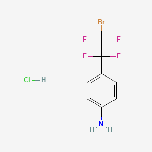 molecular formula C8H7BrClF4N B6312195 4-(2-Bromo-1,1,2,2-tetrafluoroethyl)aniline hydrochloride CAS No. 1357626-12-0
