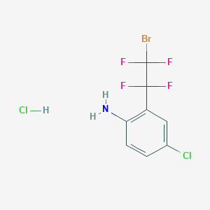 molecular formula C8H6BrCl2F4N B6312199 2-(2-Bromo-1,1,2,2-tetrafluoroethyl)-4-chloroaniline hydrochloride;  98% CAS No. 1357626-81-3