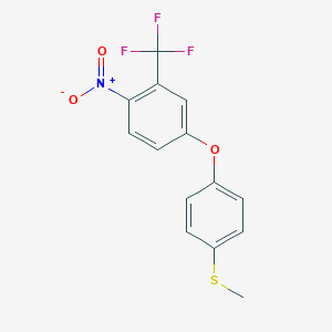 molecular formula C14H10F3NO3S B6312273 4-[(4-Methylthio)phenoxy]-2-(trifluoromethyl)nitrobenzene CAS No. 1357624-61-3