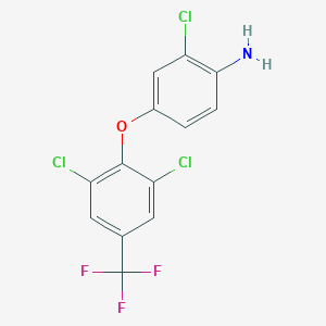 molecular formula C13H7Cl3F3NO B6312285 2-Chloro-4-[2,6-dichloro-4-(trifluoromethyl)phenoxy]aniline CAS No. 1237418-28-8
