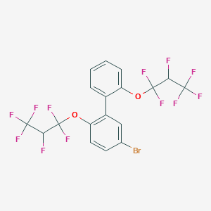 molecular formula C18H9BrF12O2 B6312298 2,2'-Bis(1,1,2,3,3,3-hexafluoropropoxy)-5-bromo-diphenyl CAS No. 1357624-07-7