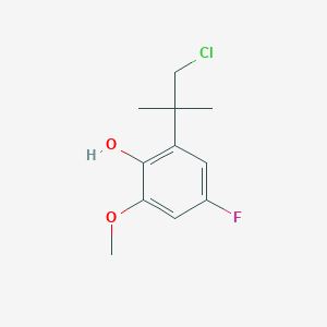 molecular formula C11H14ClFO2 B6312561 2-(1-Chloro-2-methylpropan-2-yl)-4-fluoro-6-methoxyphenol CAS No. 1357625-88-7