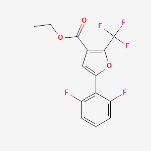 molecular formula C14H9F5O3 B6312606 Ethyl 5-(2,6-difluorophenyl)-2-(trifluoromethyl)-3-furoate CAS No. 1357625-49-0