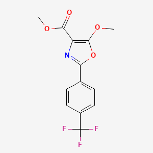 molecular formula C13H10F3NO4 B6312622 Methyl 5-methoxy-2-[4-(trifluoromethyl)phenyl]-1,3-oxazole-4-carboxylate CAS No. 53872-23-4