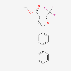 molecular formula C20H15F3O3 B6312627 Ethyl 5-(biphenyl-4-yl)-2-(trifluoromethyl)-3-furoate CAS No. 1357623-94-9