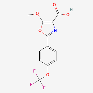 molecular formula C12H8F3NO5 B6312632 2-[4-(Trifluoromethoxy)phenyl]-5-methoxy-1,3-oxazole-4-carboxylic acid CAS No. 1357624-77-1