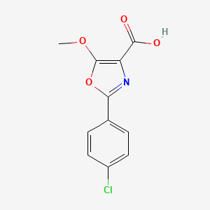 molecular formula C11H8ClNO4 B6312647 2-(4-Chlorophenyl)-5-methoxy-1,3-oxazole-4-carboxylic acid CAS No. 1357625-48-9