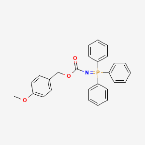 molecular formula C27H24NO3P B6312655 N-(4-Methoxybenzyloxycarbonyl)-imino-(triphenyl)phosphorane, 95% CAS No. 1357625-81-0