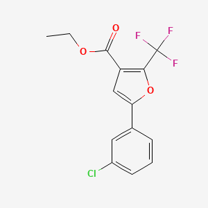 Ethyl 5-(3-chlorophenyl)-2-(trifluoromethyl)-3-furoate