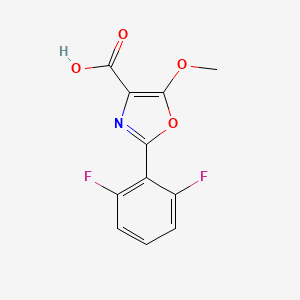 molecular formula C11H7F2NO4 B6312673 2-(2,6-Difluorophenyl)-5-methoxy-1,3-oxazole-4-carboxylic acid CAS No. 1357624-98-6
