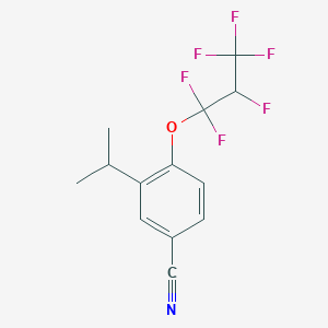 molecular formula C13H11F6NO B6312680 3-Isopropyl-4-(1,1,2,3,3,3-hexafluoropropoxy)benzonitrile CAS No. 1357627-29-2