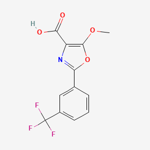 molecular formula C12H8F3NO4 B6312686 2-[3-(Trifluoromethyl)phenyl]-5-methoxy-1,3-oxazole-4-carboxylic acid CAS No. 1357623-91-6