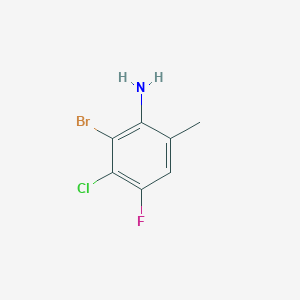 molecular formula C7H6BrClFN B6312732 2-Bromo-3-chloro-4-fluoro-6-methyl-aniline CAS No. 1858257-10-9