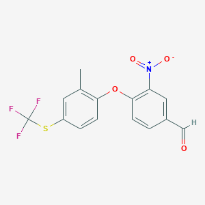 molecular formula C15H10F3NO4S B6312747 3-Nitro-4-(4-trifluoromethylthio-o-tolyloxy)benzaldehyde CAS No. 1357626-68-6