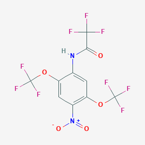 molecular formula C10H3F9N2O5 B6312786 N-[4-nitro-2,5-bis(trifluoromethoxy)phenyl]-2,2,2-trifluoroacetamide CAS No. 1357625-78-5