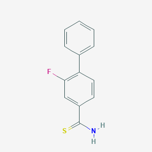 molecular formula C13H10FNS B6312816 3-Fluoro-4-phenyl-benzenethiocarboxamide, 98% CAS No. 1357626-37-9
