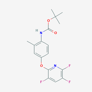 molecular formula C17H17F3N2O3 B6312973 2-Methyl-4-(3,5,6-trifluoropyridinyl-2-oxy)phenylcarbamic acid tert-butyl ester CAS No. 1357626-20-0