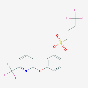 molecular formula C16H13F6NO4S B6313018 3-[6-(Trifluoromethyl)-2-pyridinyloxy]phenyl 4,4,4-trifluorobutane-1-sulfonate CAS No. 1357624-63-5