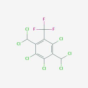 molecular formula C9H2Cl7F3 B6313036 2,4,5-Trichloro-3,6-dichloromethyl-benzotrifluoride CAS No. 1357624-69-1