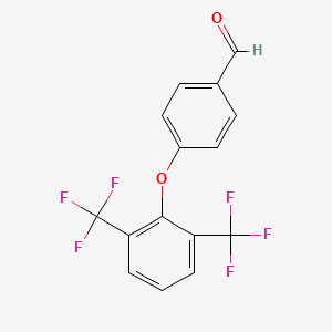 molecular formula C15H8F6O2 B6313087 4-[2,6-Bis(trifluoromethyl)phenoxy]benzaldehyde CAS No. 1858250-80-2