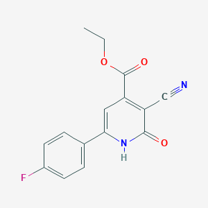 molecular formula C15H11FN2O3 B6313131 3-Cyano-6-(4-fluorophenyl)-1,2-dihydro-2-oxo-4-pyridine carboxylic acid ethyl ester CAS No. 31686-95-0