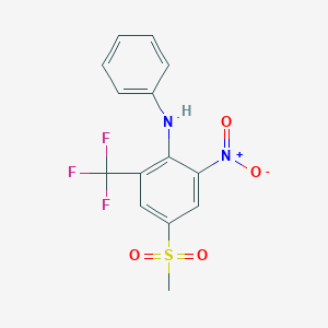 molecular formula C14H11F3N2O4S B6313149 2-Nitro-6-trifluoromethyl-4-methylsulfonyl-diphenylamine CAS No. 1858256-95-7