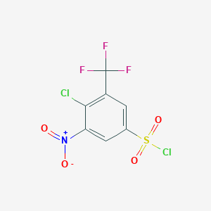 molecular formula C7H2Cl2F3NO4S B6313173 4-Chloro-3-nitro-5-(trifluoromethyl)benzene sulfonyl chloride CAS No. 1858250-56-2