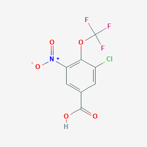 molecular formula C8H3ClF3NO5 B6313201 3-Chloro-5-nitro-4-(trifluoromethoxy)benzoic acid, 98% CAS No. 1858241-42-5