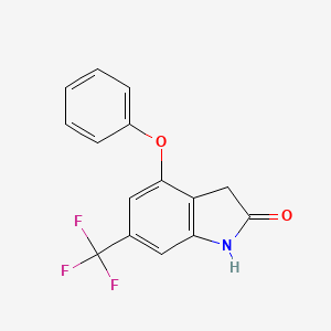molecular formula C15H10F3NO2 B6313215 4-Phenoxy-6-(trifluoromethyl)indolin-2-one CAS No. 1357625-15-0