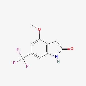 molecular formula C10H8F3NO2 B6313273 1,3-Dihydro-4-methoxy-6-(trifluoromethyl)-2H-indol-2-one CAS No. 1858242-44-0