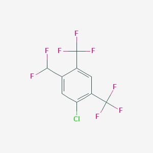 molecular formula C9H3ClF8 B6313280 2,4-Bis(trifluoromethyl)-5-(difluoromethyl)chlorobenzene CAS No. 1805130-68-0