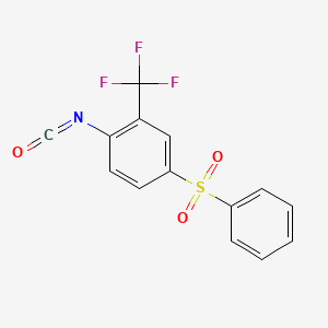 molecular formula C14H8F3NO3S B6313316 3-(Trifluoromethyl)-4-isocyanato-diphenyl sulfone CAS No. 1357626-63-1