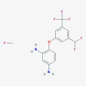 molecular formula C15H14F6N2O B6313333 4-[3,5-Bis(trifluoromethyl)phenoxy]-1,3-benzenediamine, 93% CAS No. 302899-84-9